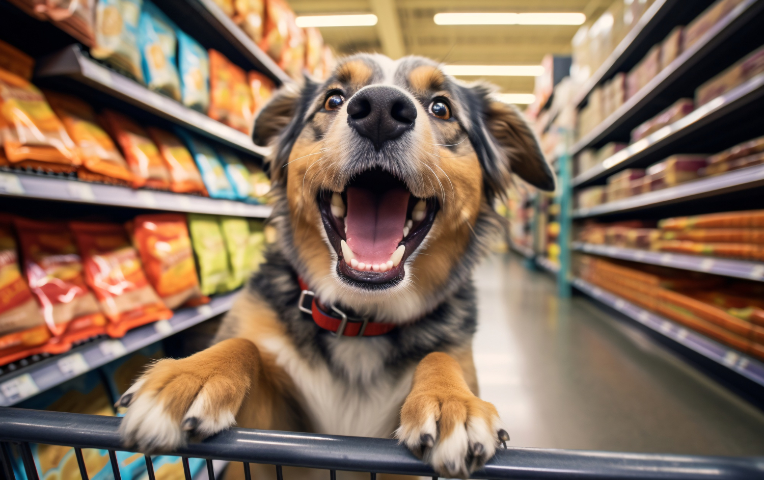 cachorro feliz em petshop