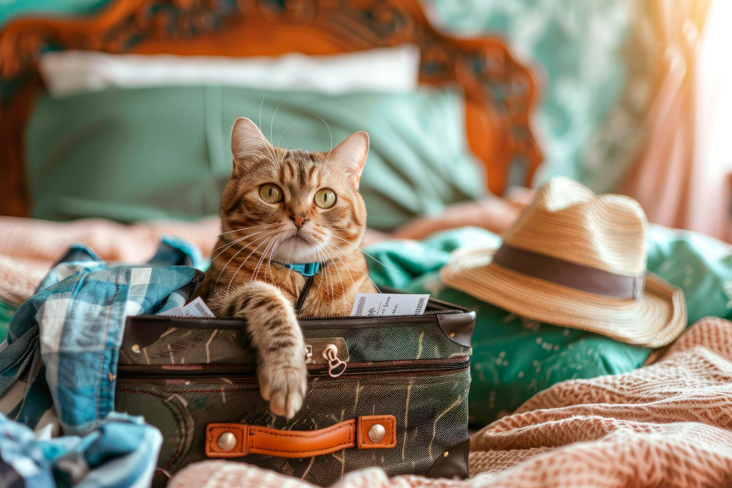 gato viajando