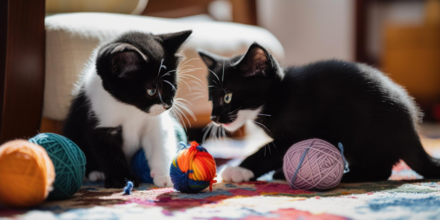 gatos filhotes brincando