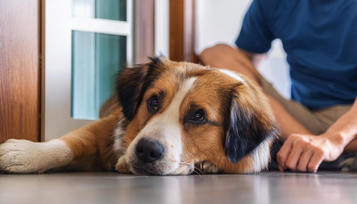 cão com dor