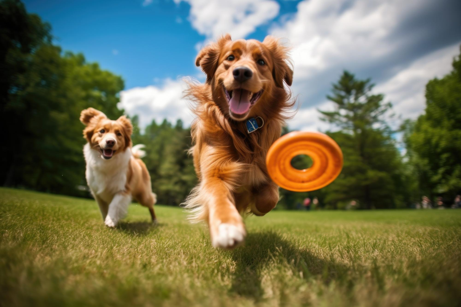 cachorros brincando