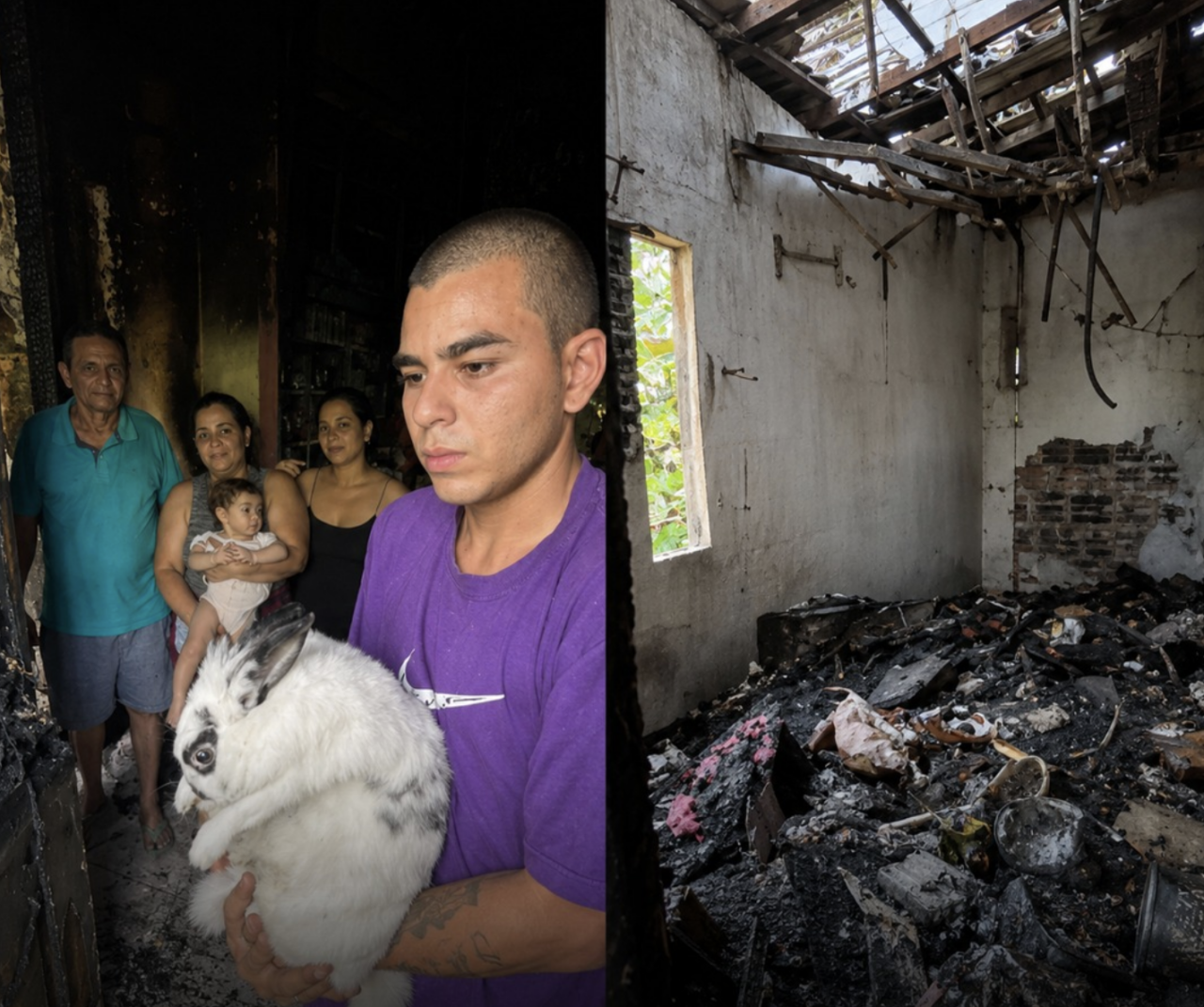 Coelha percebe incêndio, acorda família e ajuda a salvar cinco pessoas em Manaus