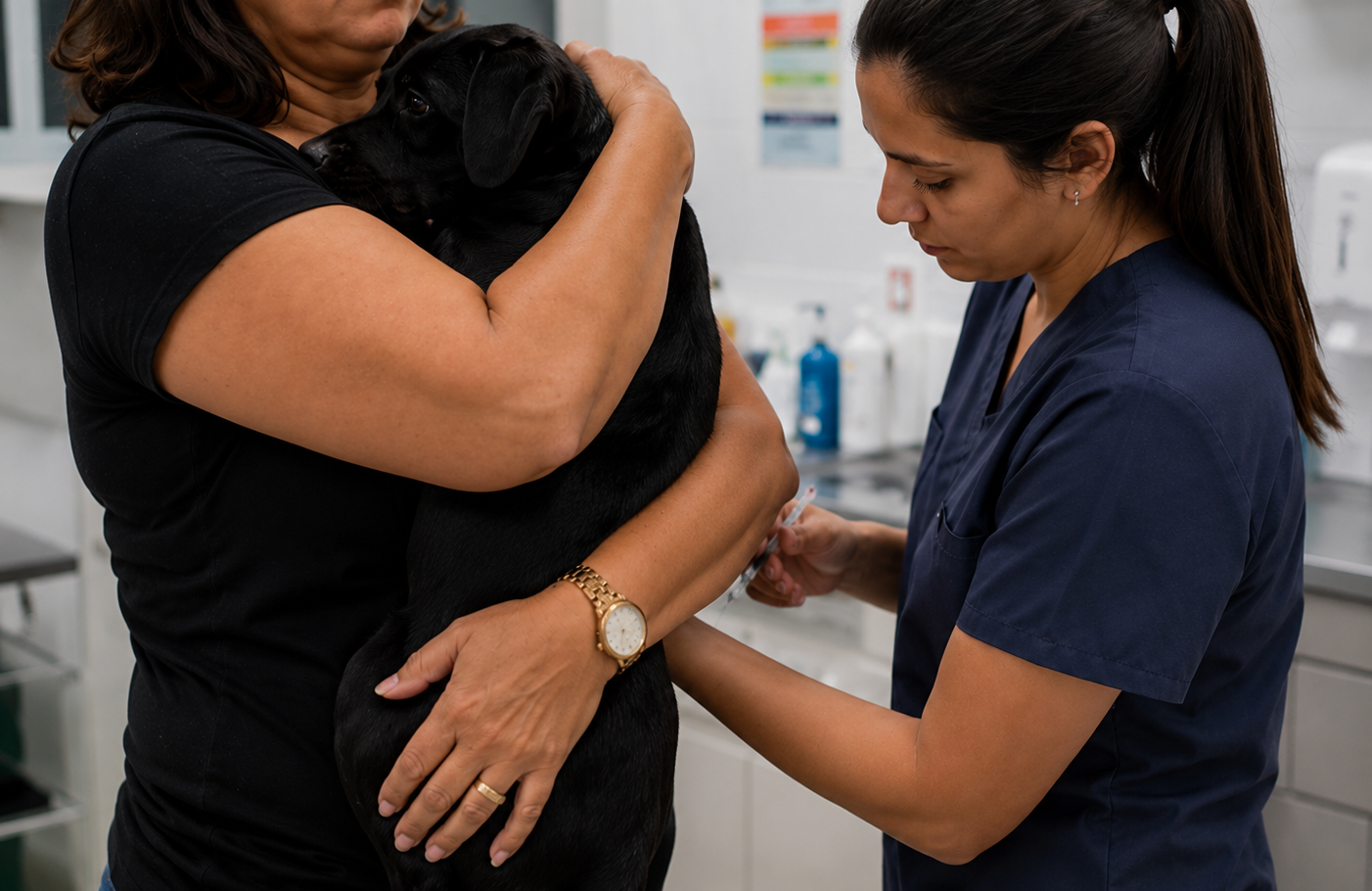 O antibiótico era para o animal e quem recebeu foi a responsável