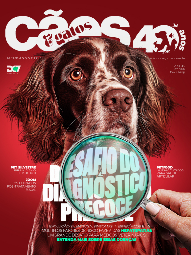 Capa da revista Cães&Gatos de Fevereiro de 2025 descrevendo a matéria principal