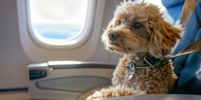 pet viajando de avião