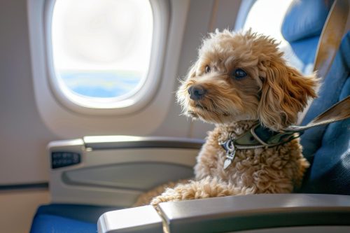 pet viajando de avião
