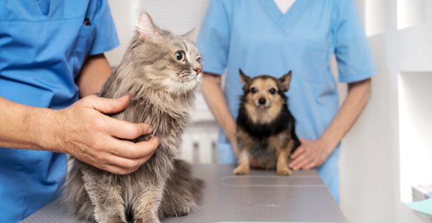 CÃO E GATO NO VETERINÁRIO