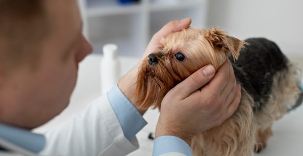 exame oftálmico cão