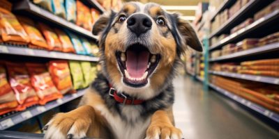 cachorro feliz em petshop