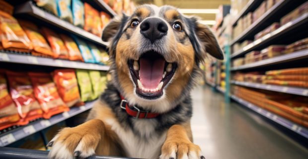 cachorro feliz em petshop