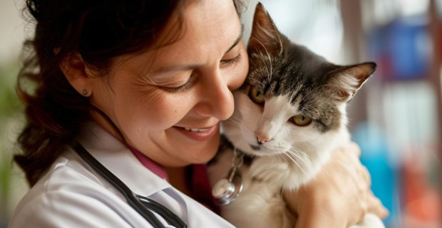 gato e veterinário