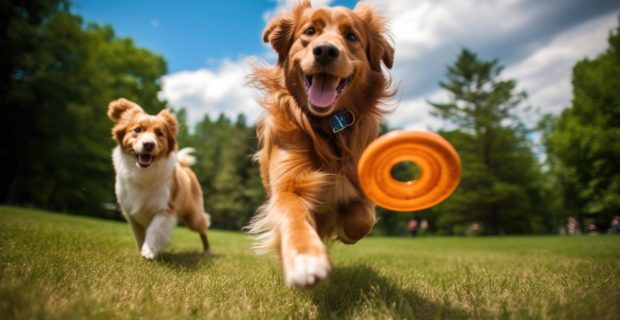 cachorros brincando