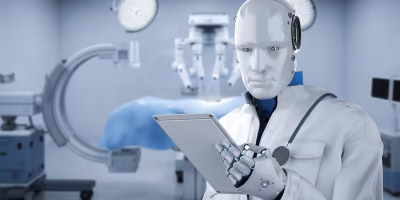 conceito-de-tecnologia-medica-com-robo-medico-de-renderizacao-3d-com-robo-de-cirurgia-na-sala-de-cirurgia