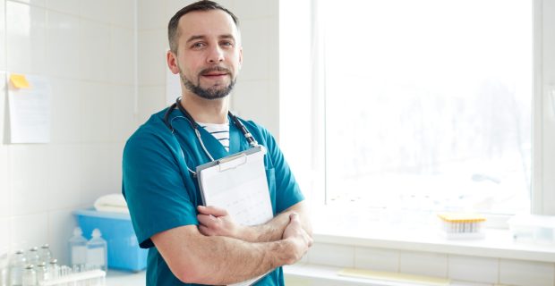 Vet at work