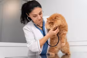 gato persa no veterinário